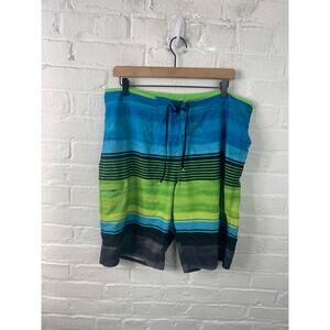 O'Neill Men's Hyperfreak Heat Stripe Boardshorts Drawstring Multicolor Size 36